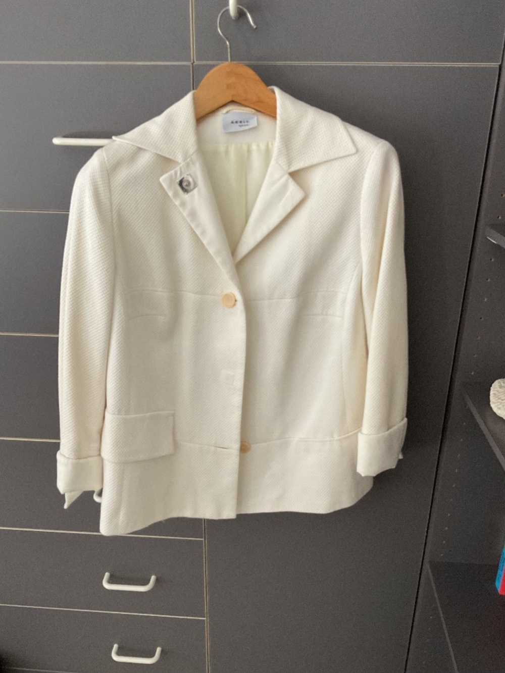 AKRIS Punto Cream Summer Jacket Size 12
